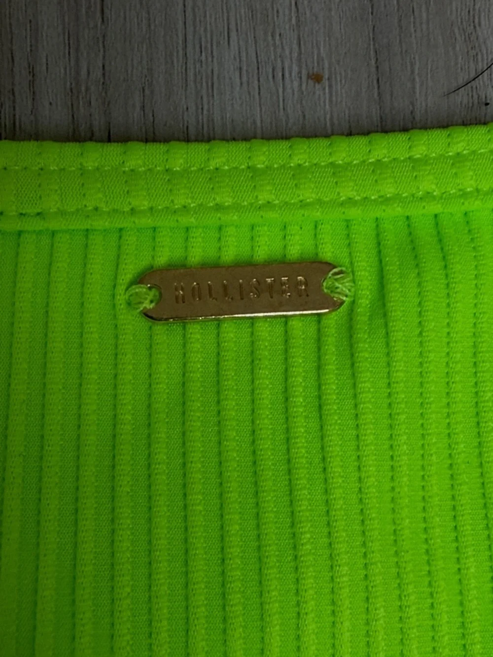 Hollister Neon Green Ribbed cheeky Bikini Bottom size XXS